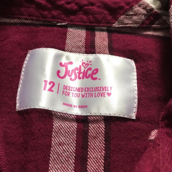 Justice Maroon Plaid Shirt - Picture 3 of 4